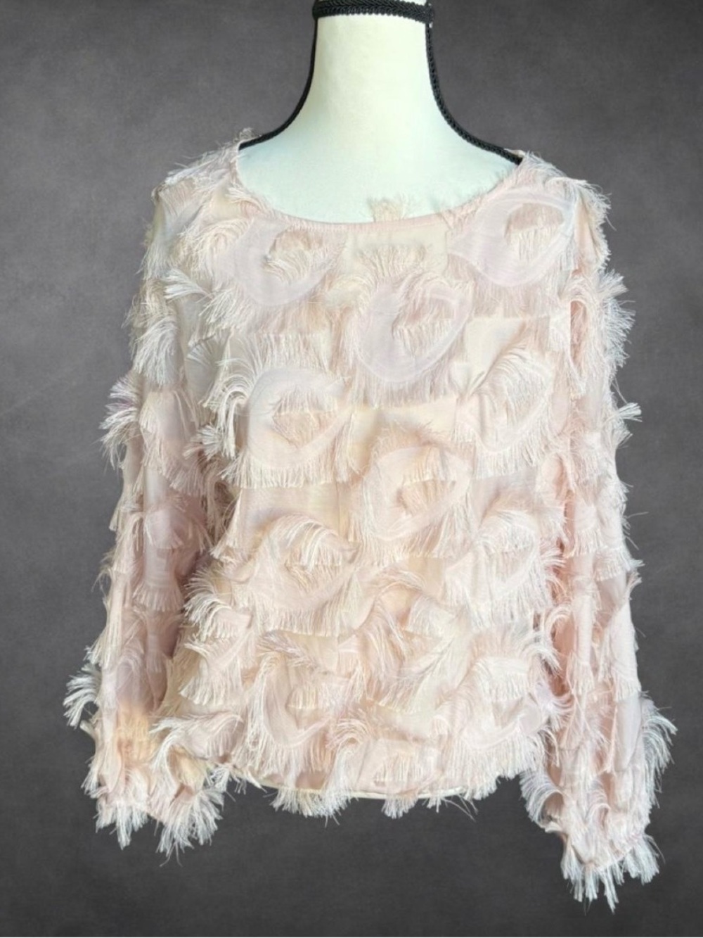 Cupio Fringe Textured Blouse - Medium